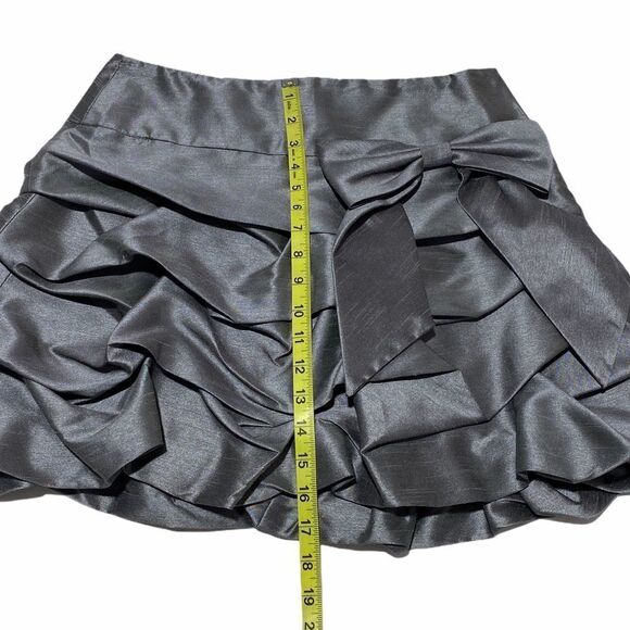 Takara Gray Ruffled Mini A-line Bubble Skirt 7 - Picture 6 of 8